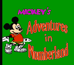 Mickey's Adventures in Numberland title screenshot